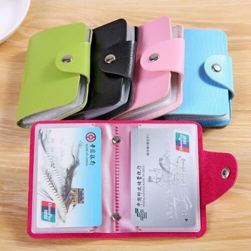 New PU Leather Function 24 Bits Card Case Business Card Holder Men Women Credit Passport Card Bag ID Passport Card Wallet