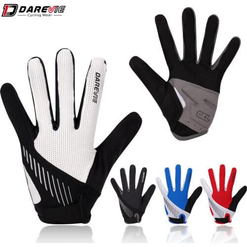 Darevie Cycling Full Finger Gloves Taiwan Imported Gel Pad Summer MTB Men Women Shockproof Sweat Breathable Bicyle Equipment
