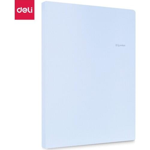 Deli A4 Single Strong Clip + Pocket Folder Student Storage Clips Crystal Blue White Green