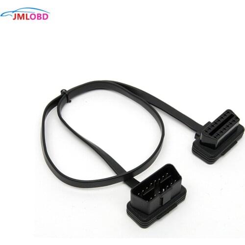 60CM Flat+Thin As Noodle OBD 2 OBDII OBD2 16Pin Male to Female ELM327 Diagnostic Extension Cable Connector