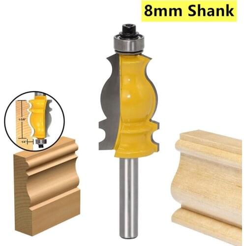 Citop 1Pcs Woodworking Fishtail Armrest Milling Cutter 8mm Handle 45# Steel Carbide Trimming Woodworking Power Tools