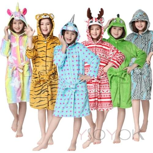 Children Bath Robe Baby Towel Childrens Rainbow Cartoon Hooded Bathrobes For Boys Girls pajamas Kids Sleepwear Robe 2 6 8 Years