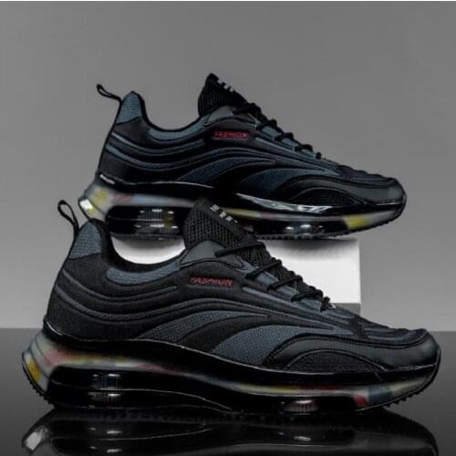 Men Shoes Casual Fashion Popcorn Thick bottom Mesh Male Sports Shoes Outdoor Breathable Men Running Shoes Low Lace-Up Walk shoe