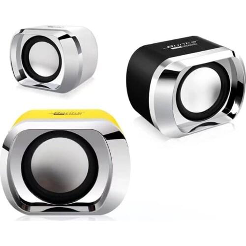 Mini Computer Speaker, USB Powered Multimedia Small Desktop Speaker with Stereo Sound for Laptops and PC or TV,3.5mm black,wired