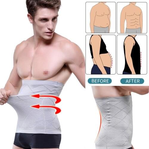IYUNYI New Men Waist Cinchers Control Belly Girdles Tummy Trimmer Belt Men Waist Trainer Corset Fat Burning Belly Slimming Belt