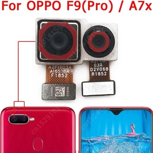 Original Rear Camera For OPPO A7x F9 Pro Back View Main Big Backside Camera Module Flex Cable Replacement Repair Spare Parts