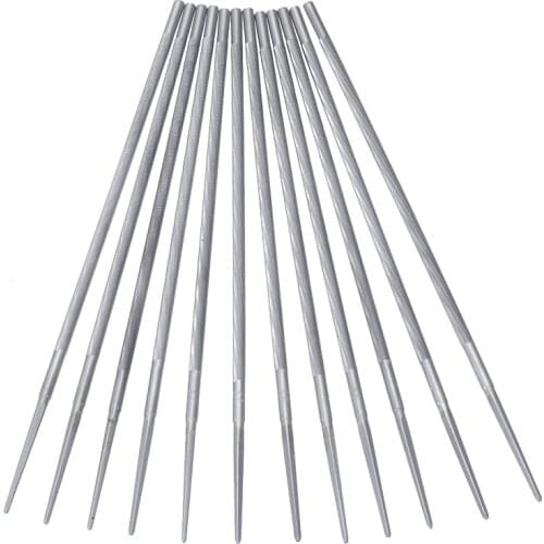 Mayitr 12Pcs 5.2mm 13/64'' Chainsaw File Round Sharpening Files Sharpener For 3/8" Saw Chain Files Woodworking Garden Tools
