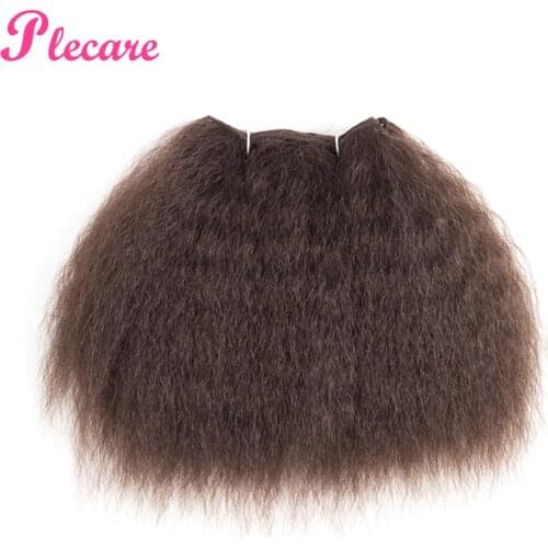 Plecare Afro Kinky Curly Straight 100% Kanekalon Synthetic Hair Weaving Extensions Natural Yaki Style For Women 1 Piece