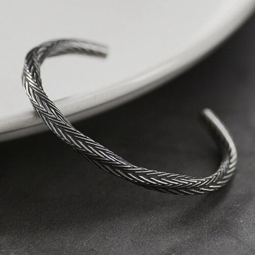 Nordic Viking Pattern Bangle Bracelets Bangles For Men Pulseras Hombre Titanium Steel Open Bracelet Jewelry