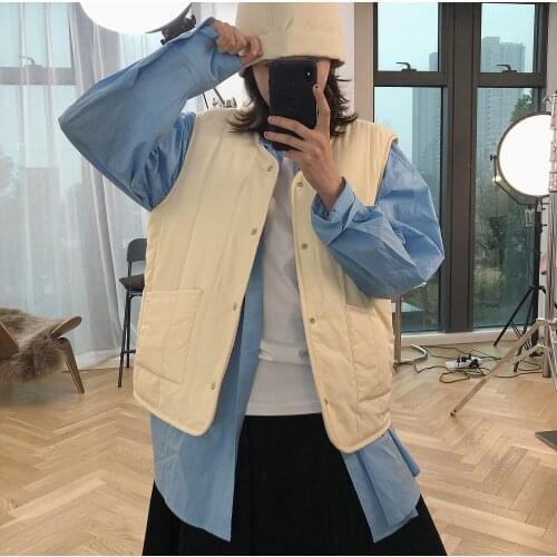 Woman fashion warm double side winter vest
