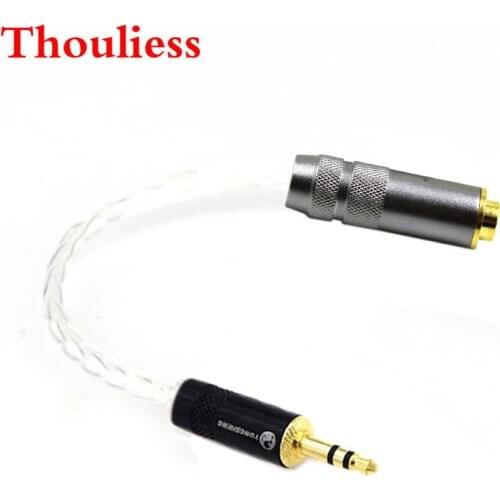 Thouliess HIFI Single Crystal Silver Plated 3.5mm Steereo Male to 4.4mm Balanced Female Audio Adapter Cable 3.5 to 4.4 Connector
