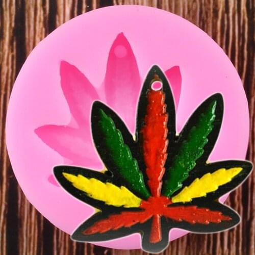 Maple Leaf Silicone Molds Hemp Leaf Cake Border Fondant Mould Baby Party Cake Decorating Tools Candy Chocolate Gumpaste Moulds