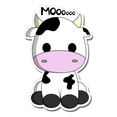 Cute Cow Moo - Vinyl Sticker Waterproof Decal