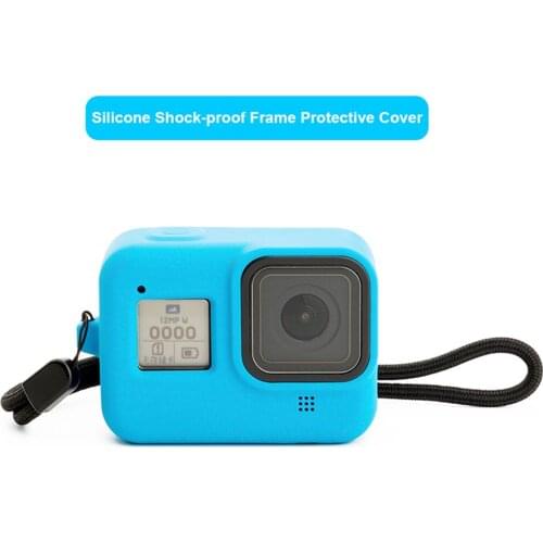 Silicone Protective Case for GoPro 8 Action Camera Accessories Shock-proof Camera Frame Cover Shell with Hanging Lanyard