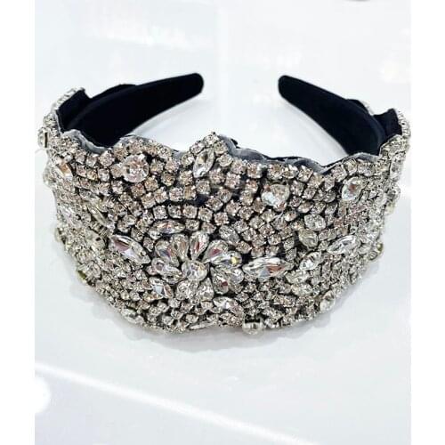 Women Luxury Headband Very Big Hair Band Rhinestone Pearl hair Bands Hair Accessories