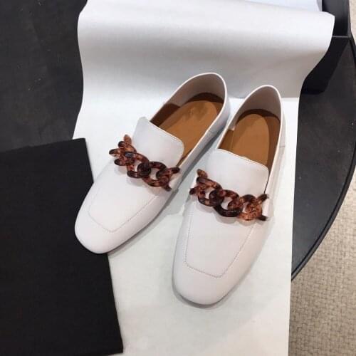 Shoes Woman Leather Flats Casual loafers Suede Slippers Spring Autumn Zapatos De Mujur Sapato Feminino Square Toe Cozy Shoes