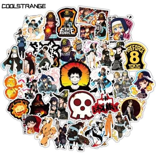 10/30/50Pcs Fire Force Graffiti Stickers Japanese Anime For Motorcycles Skateboards Phones DIY Hand Diaries Scrapbooks Desk