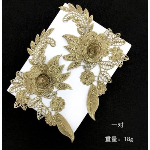 Fashion 2pcs/set flower embroidery Patches for clothes Retro vintage iron on patches floral appliques for clothing