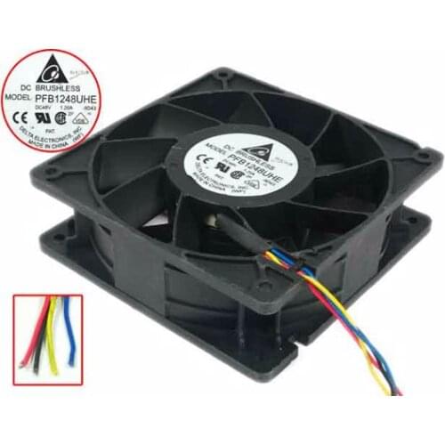 Delta Electronics PFB1248UHE 7C29 DC 48V 1.2A 120x120x38mm 4-Wire Server Cooler Fan