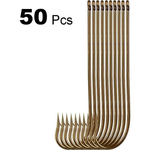 50pcs size:12#---6/O Stainless Steel Fishing Hooks White Big Extra Long Shank Fishing Hook