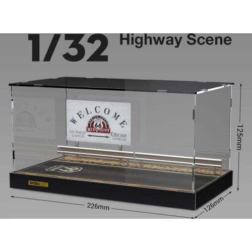 Acrylic Clear Display Show Case For 1/18 Diecast Model Toy Car Highway Scene Floor Dustproof Model Figure Storage Box CT0207
