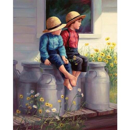 5D DIY Diamond Painting Full Round /Square Drill "Little Boy" Rhinestone Cross Stitch Mosaic Home Wall Decoration