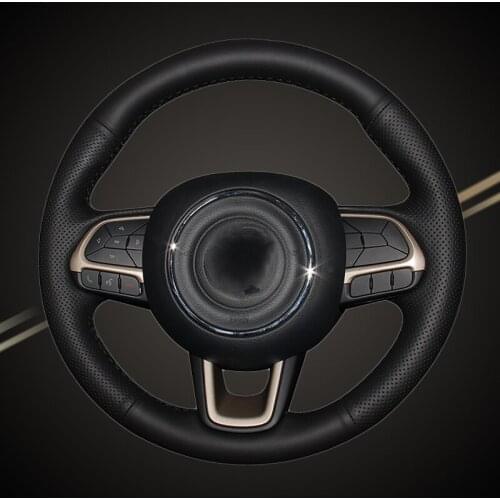 Car Braid On The Steering Wheel Cover for Jeep Compass 2017 Renegade 2016 2017 Auto Braiding Covers DIY Accessories Car-styling