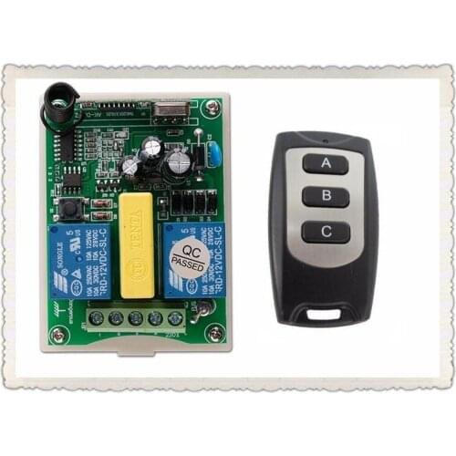 AC 220 V 2 CH RF Wireless Remote Control 1* Receiver +1* Transmitter tubular motor garage door projection screen 3 button