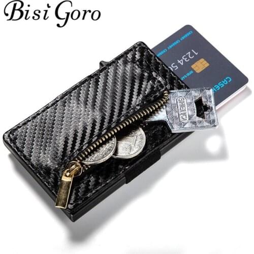 BISI GORO 2019 New Arrival Credit Card Holder Business Single Box Card Wallet Card Case RFID Blocking Purses dropshipping