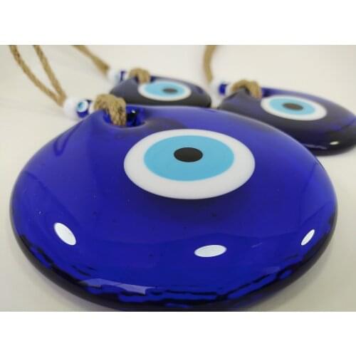Big Evil Eye Set of 3 Glass Beads 14/11/9cm Charm Turkish Amulet for Wall Hanging Talisman Room Decor Boho Home Goodluck Pendant