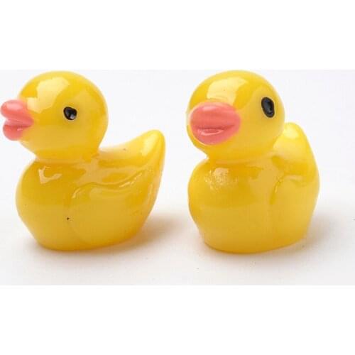 20pcs No Hole Resin Duck Beads for Jewelry Making Accessories DIY Bracelet Earring Necklace Crafts Decoration Supplies Yellow