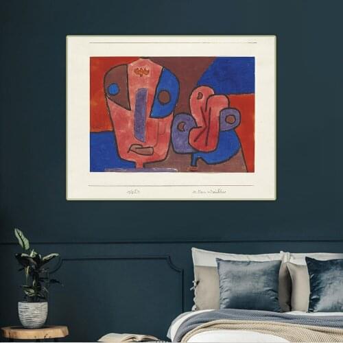 Citon Paul Klee《The Clown And His Flower,1939》Canvas Art Oil Painting Artwork Print Poster Picture Wall Decor Home Decoration