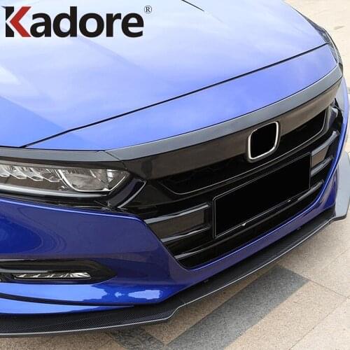 For Honda Accord 2018 2019 2020 Carbon Fiber Front Hood Engine Decorative Cover Trim Head Bumper Grille Strip Car Accessories