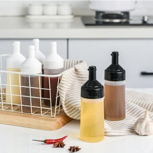 Hot 4 Pack Condiment Squeeze Bottles Refillable Salad Tomato Sauce Bottle Food Dispenser for Oil for Kitchen BBQ Use