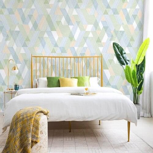 Nordic Style Geometric Square Plaid Wallpaper Wallpaper Living Room Study Bedroom Restaurant TV Background Wallpaper