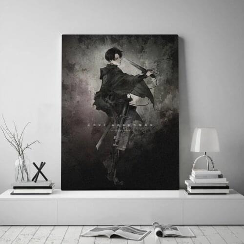 Levi Ackerman Attack on Titan Painting Wall Artwork HD Printed Poster Modular Canvas Home Decoration Pictures for Living Room