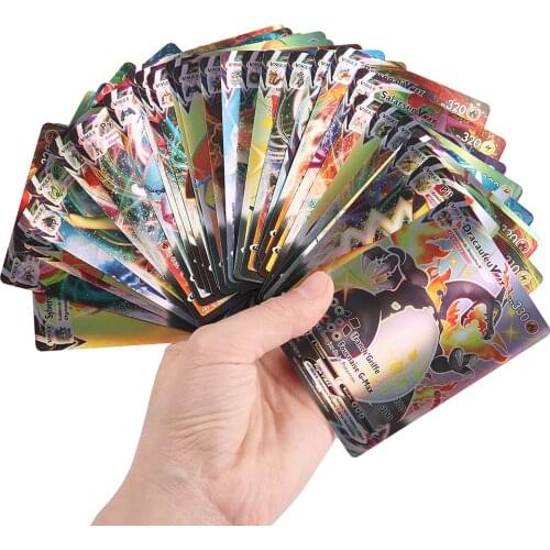 300 Pcs No Repeat French English Version Pokemones Card GX Shining TAKARA TOMY Game Battle Carte Trading Children Toy