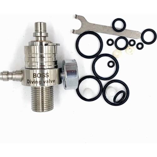 PCP Airforce M18x1.5 High Pressure Valve Direct Injection Valve 8mm Fill Nipple 4500psi 40mpa Gauge Stainless Steel Test Valve