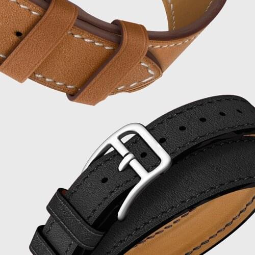 Single ring leather strap suitablefor iWatch 38mm 42mm business sports strap suitable for Apple Watch 40mm 44mm series 123456 SE