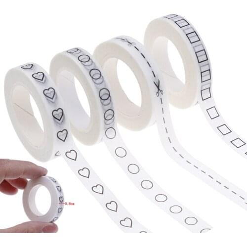 Creative Black Love Heart Washi Tape High Sticky Masking Tape Hand Tear Adhesive Paper Tape DIY Book Diary Tape