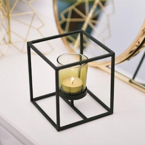 Metal Candle Holders Wedding Decoration Geometric Centerpieces Metal Lantern Home Decorative Candelabros Ferforje LLC082