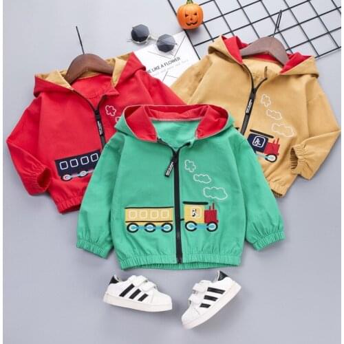 Fashion Childrens clothing 1-4 years train cartoon baby boy clothes jacket Korean style spring autumn cute infant clothes