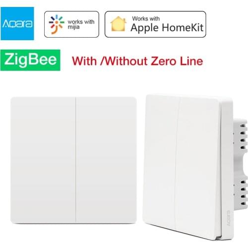 Aqara Wall Switch ZigBee Smart Zero Line Fire Wire Light Remote Control Wifi Switches Without Neutral For Mi Home Apple Homekit