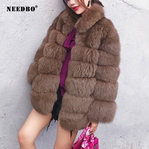 NEEDBO Faux Fur Coat Women Teddy Coat Jacket Streetwear Autumn Winter Warm Faux Fur Jacket Outerwear Female Fur Fluffy jacket