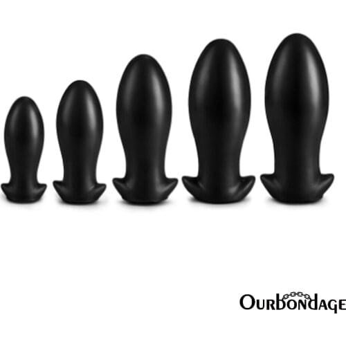Ourbondage 5 Size Missile-Shape Silicone Anal Dilator For Woman Men Gay Douche Enema Syringe Butt Plug With Suction Cup Sex Toys