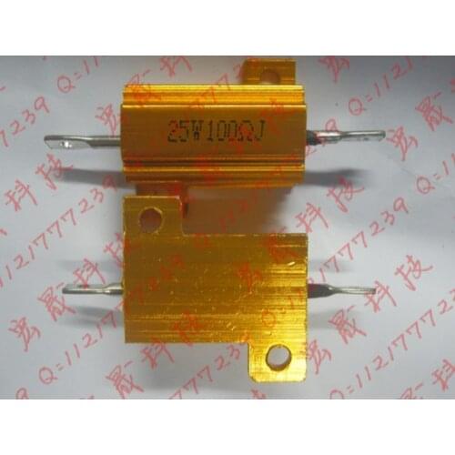 RX24-25W 100R Power Metal Shell Case Gold Aluminium Case Wirewound Resistor 25W 100ohm 5% Automobile LED lamp resistors 100R 25W