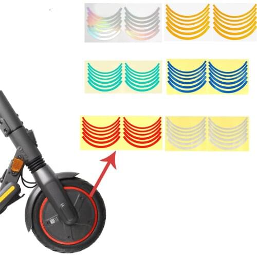 Universal Rim Reflector Bars Reflect Light Tags Colorful for M365/Pro/Pro2/1S/G30 Max/ES Scooters Reflective Sticker Accessories