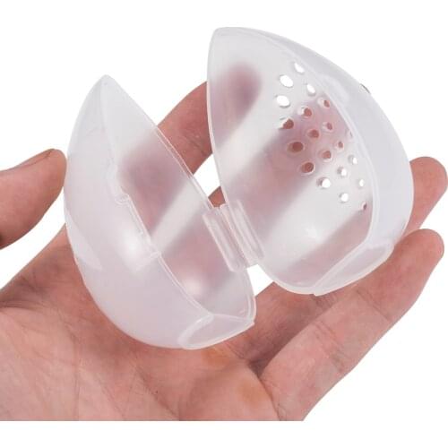 Breathable Portable Cosmetic Box Holder Transparent Egg Shaped Rack Makeup Egg Drying Case Beauty Powder Puff Box Sponge Holder