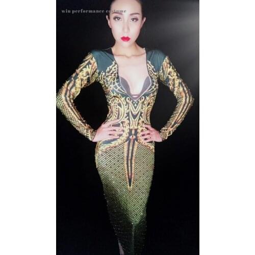 European nude nightclub female singer stage costume sexy skinny long dress star prom party catwalk performance outfit