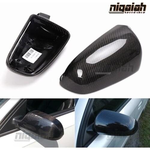 1 Pair 1:1 Original Replacment Side Mirror Covers for Audi A3 A4 B7 Carbon Fiber Car Rearview Mirror Caps 2004-2008 Glossy Black